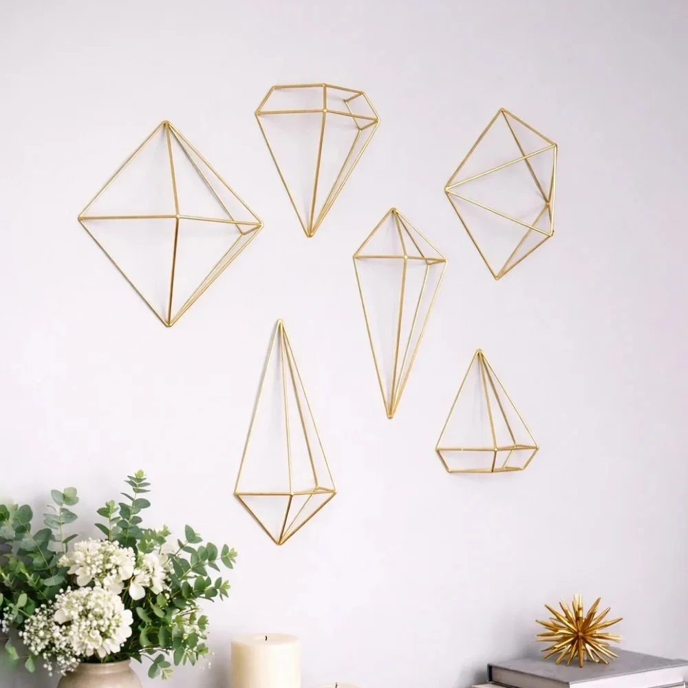 Geometric Gold Wall Decor Set - Picture 1 of 4